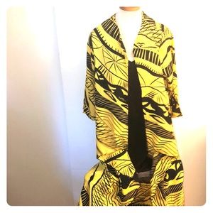Long Polynesian design Kimono cover up